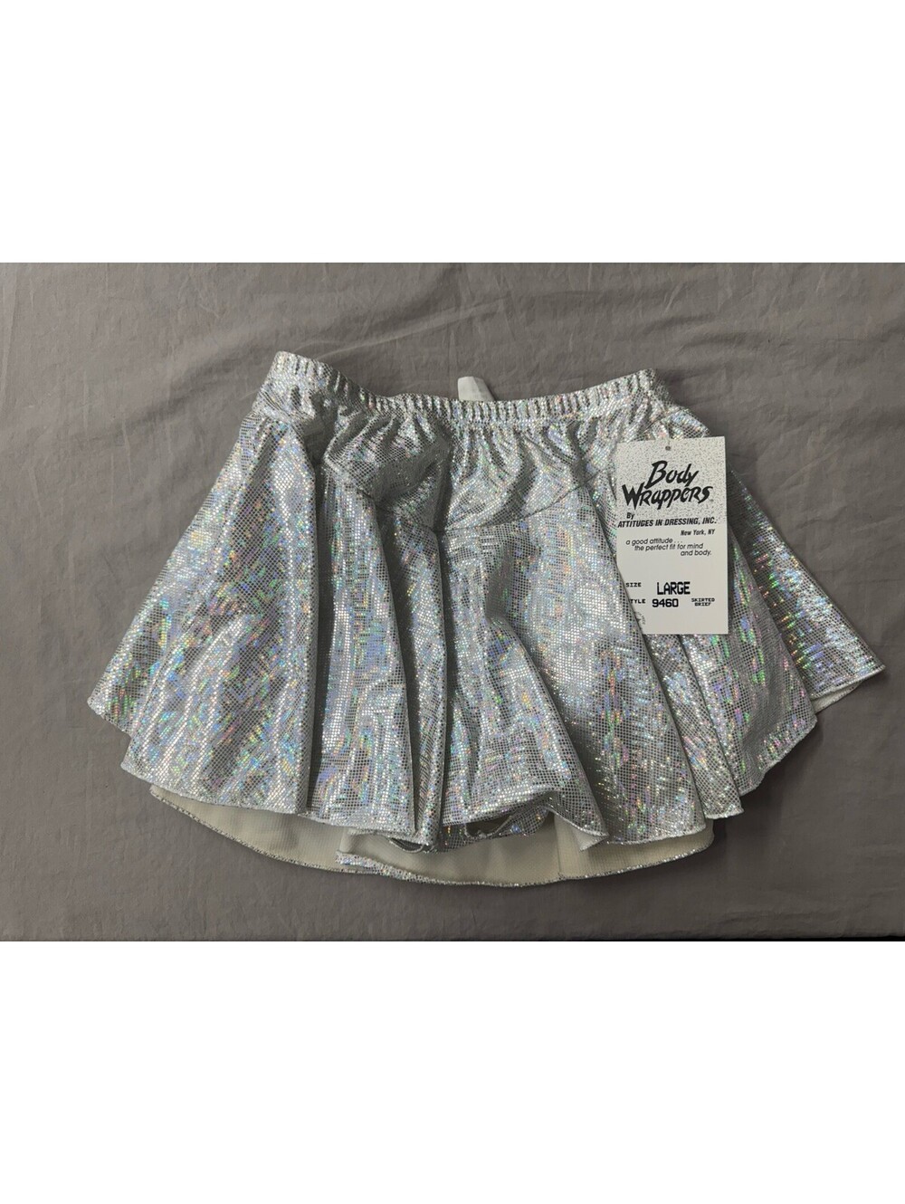 Body Wrappers Leotard Skirt Silver/white Sparkle Size L